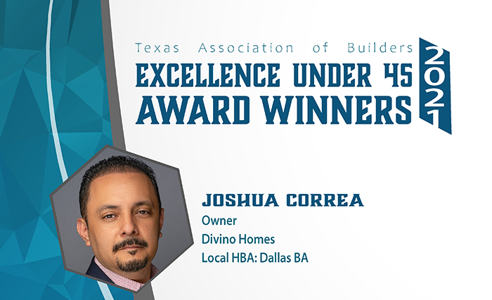 Joshua Correa Honored With Excellence Under 45 Award