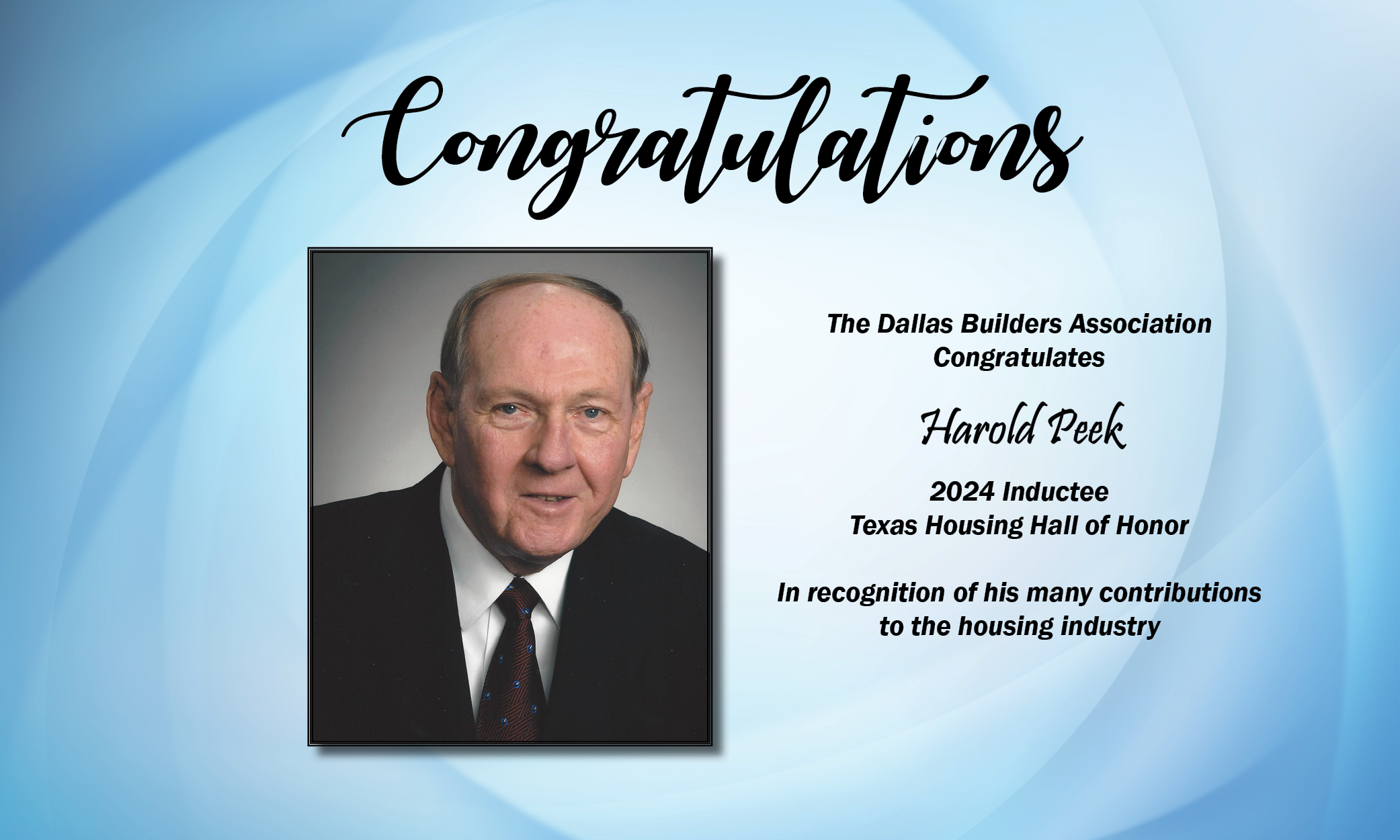 Harold Peek inducted into Housing Hall of Honor